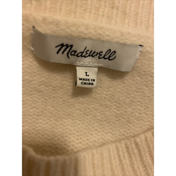 Madewell Star Pullover Sweater Cream 100% Merino Wool Women’s Large Cozy - Picture 8 of 12